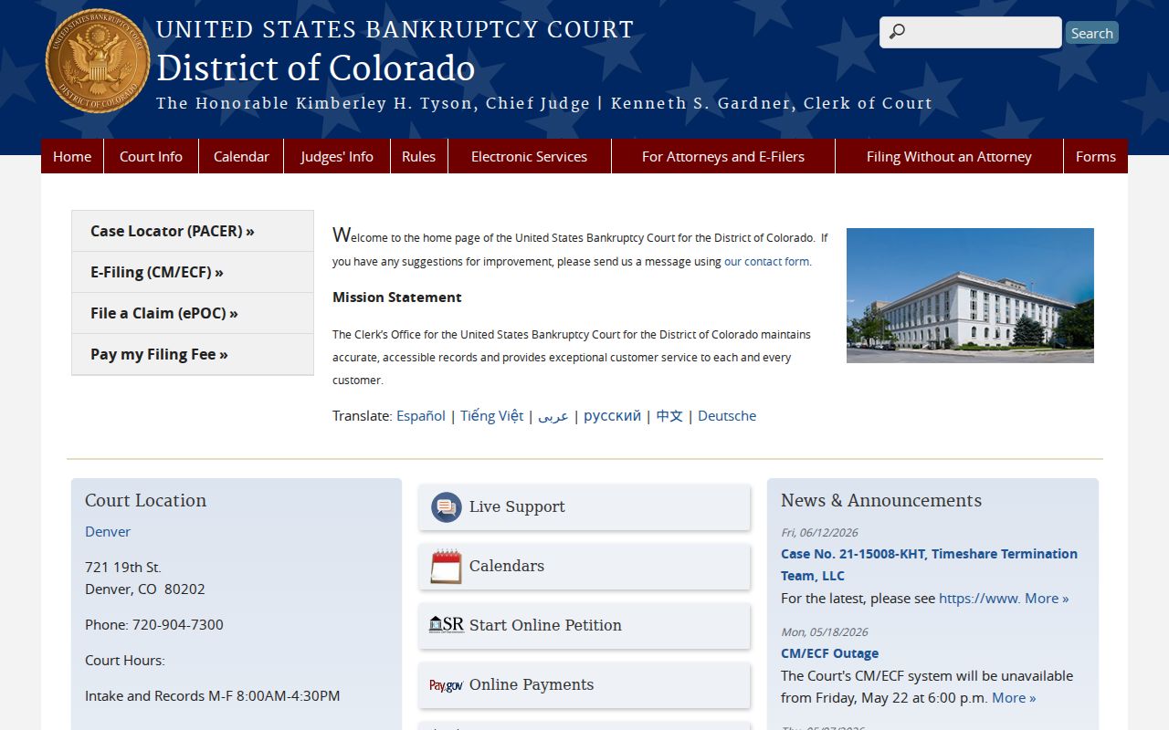 Gilpin County probate records and separate Colorado bankruptcy court records
