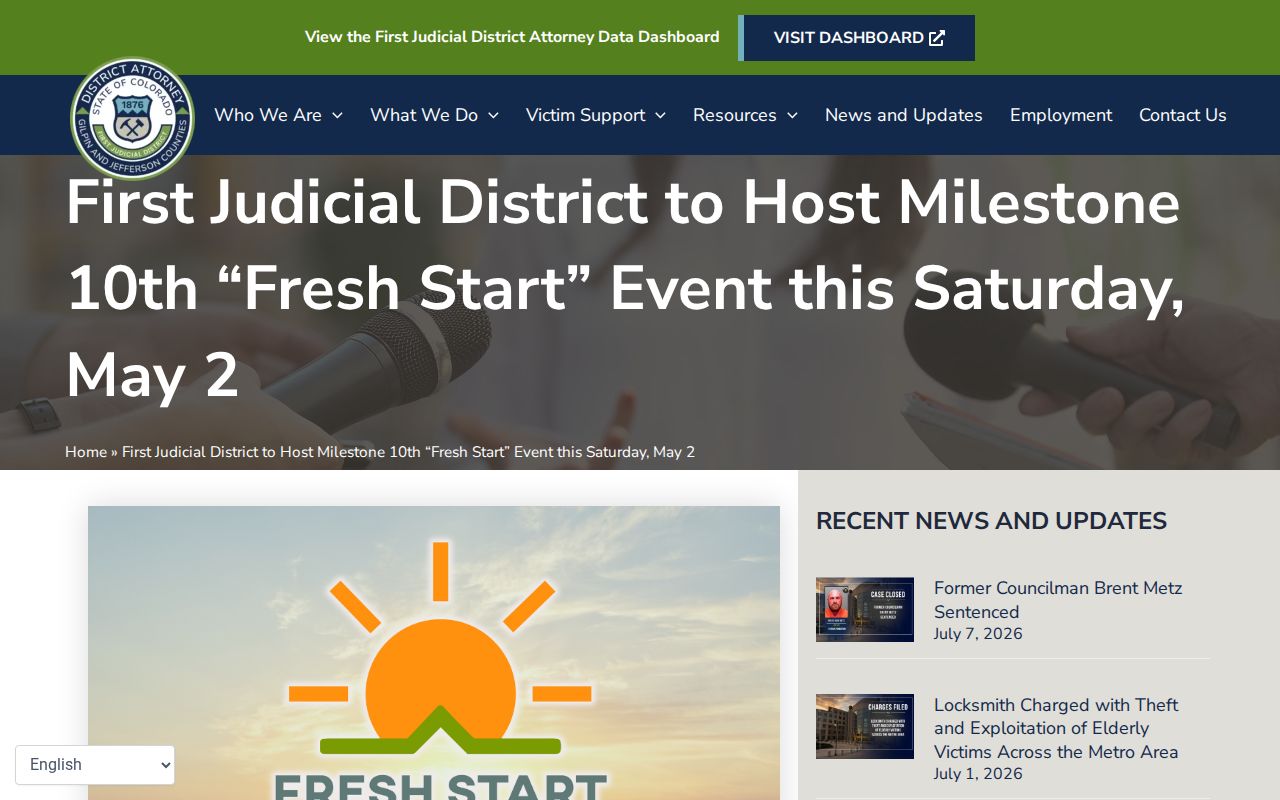 Gilpin County warrant records Fresh Start warrant event